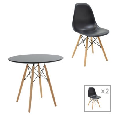 Φοιτητικό πακέτο επίπλων τραπεζαρίας Julita σετ 3 τμχ Φ80x73εκ