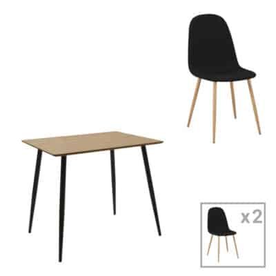 Τραπεζαρία Cuba-Bella σετ 3τεμ mdf σε sonoma-ανθρακί απόχρωση 70x70x76cm