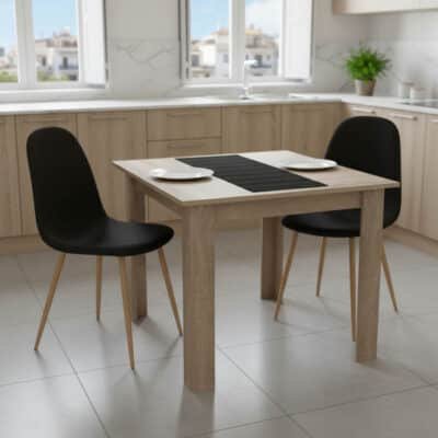 Τραπεζαρία Manka I-Bella σετ 3τεμ σε sonoma truffle απόχρωση 80x80x77εκ