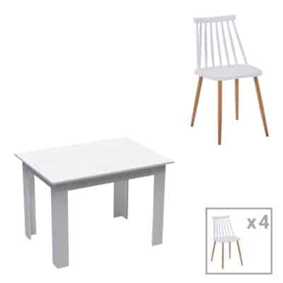 Τραπεζαρία Manka-Aurora I σετ 5τεμ σε λευκή απόχρωση 110x80x77εκ