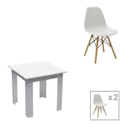 Τραπεζαρία Manka-Julita σετ 3τεμ σε λευκή απόχρωση 80x80x77εκ