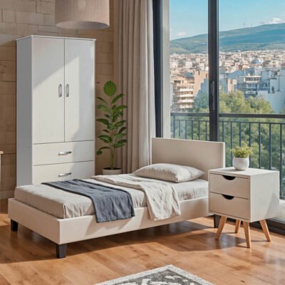 Φοιτητικό πακέτο επίπλων κρεβατοκάμαρας Escape σετ 3τεμ