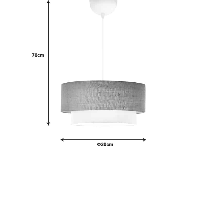 Φωτιστικό οροφής Sombre γιούτα και ύφασμα σε μπεζ-εκρού χρώμα Φ30x15εκ - Image 2