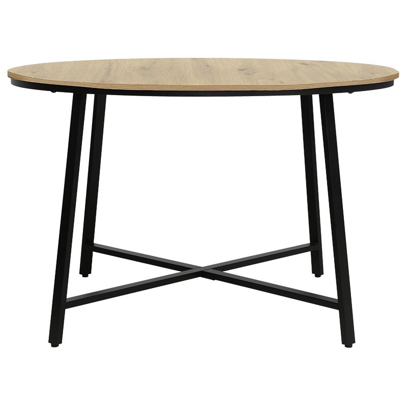 Τραπέζι Gianno φυσικό-πόδι μαύρο Φ120x76εκ - Image 3