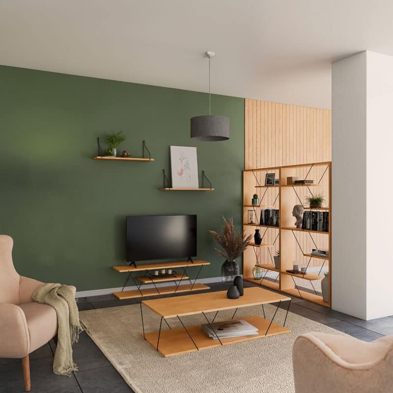 Ραφιέρα τοίχου Tars sonoma-μαύρο 72x20x27εκ - Image 2