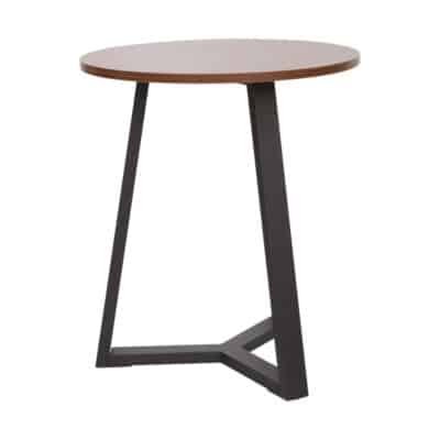 Βοηθητικό τραπέζι Trepolo σε καρυδί απόχρωση με μαύρο μέταλλο Φ45x52εκ