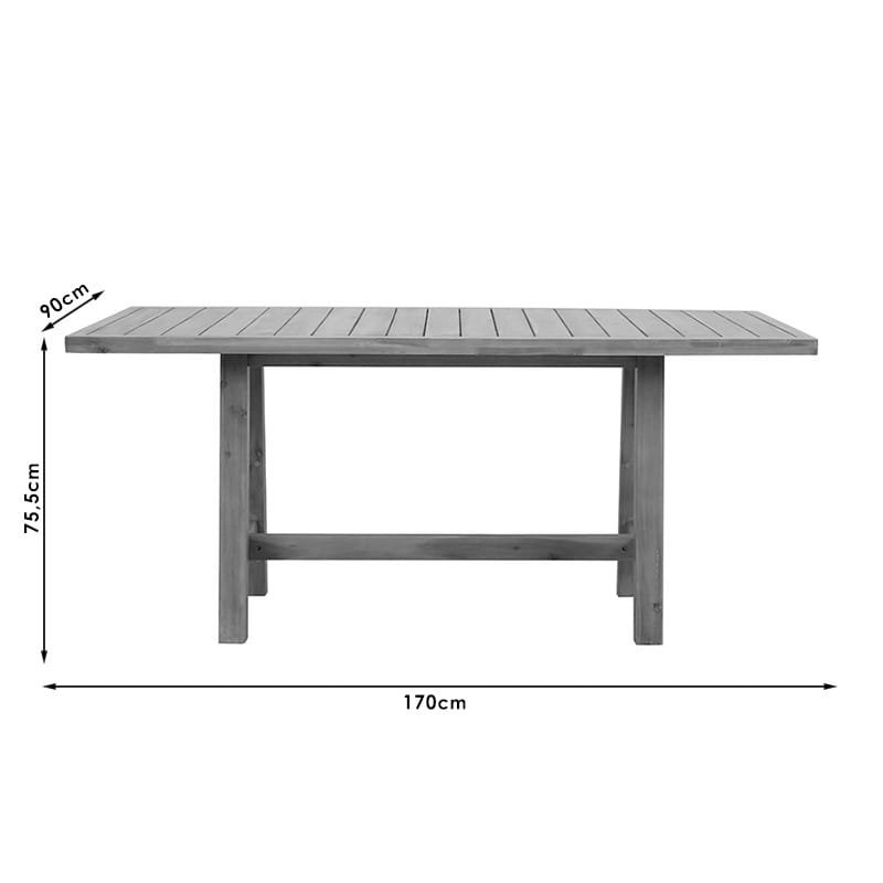Τραπέζι Malibu μασίφ ξύλο ακακίας 170x90x75.5εκ - Image 2