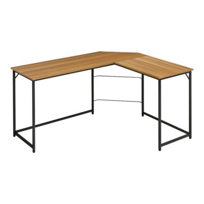 Γραφείο εργασίας με δεξιά γωνία Impetus μελαμίνης καρυδί-μαύρο 150x120x75εκ