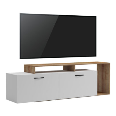 Έπιπλο τηλεόρασης Tobler σε SONOMA- λευκή απόχρωση 170x40x53εκ