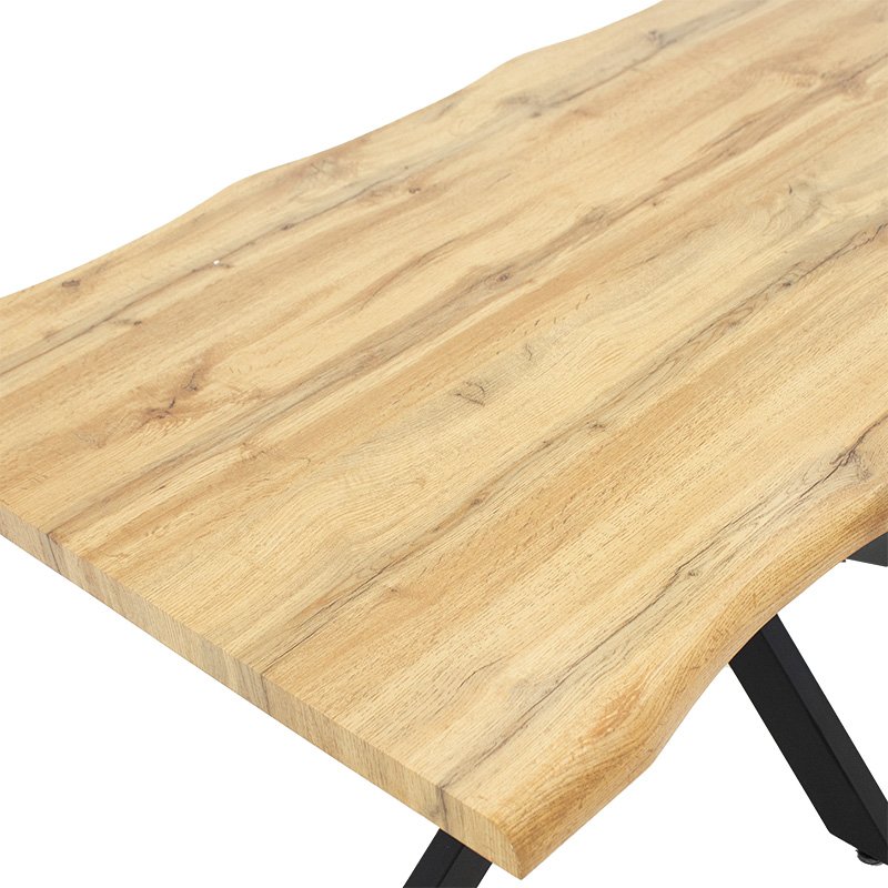 Tραπέζι Gilman MDF sonoma-μαύρο 180x90x75εκ - Image 4