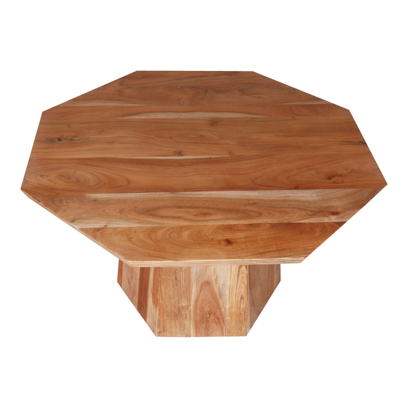 Τραπέζι σαλονιού Octagon ξύλο acacia σε φυική απόχρωση Φ80x45εκ - Image 3