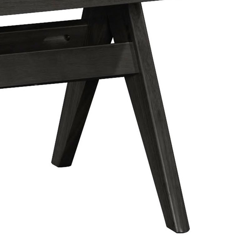 Καρέκλα Winslow ξύλο rubberwood μαύρο-pvc rattan φυσικό-ύφασμα γκρι - Image 3