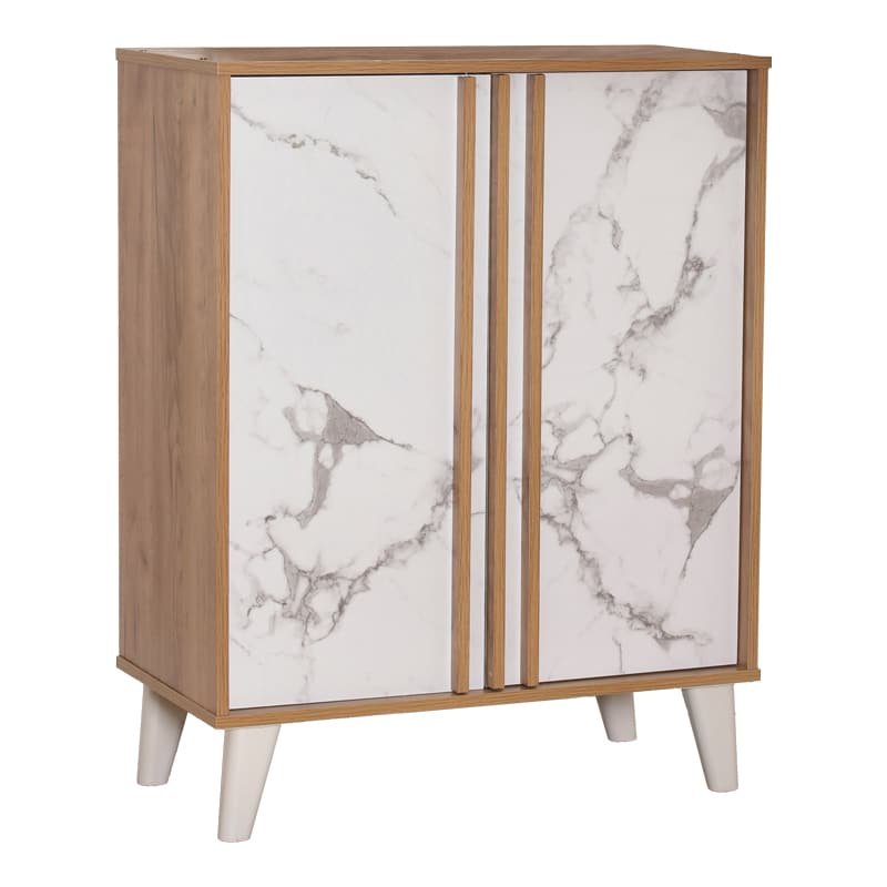 Παπουτσοθήκη-ντουλάπι Kumen μελαμίνη σε απόχρωση SONOMA μαρμάρου 74x38x95εκ