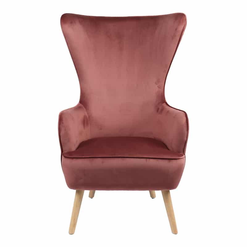 Μπερζέρα Byfon σάπιο μήλο βελούδο-πόδι rubberwood σε φυσική απόχρωση 76x83x117εκ - Image 4