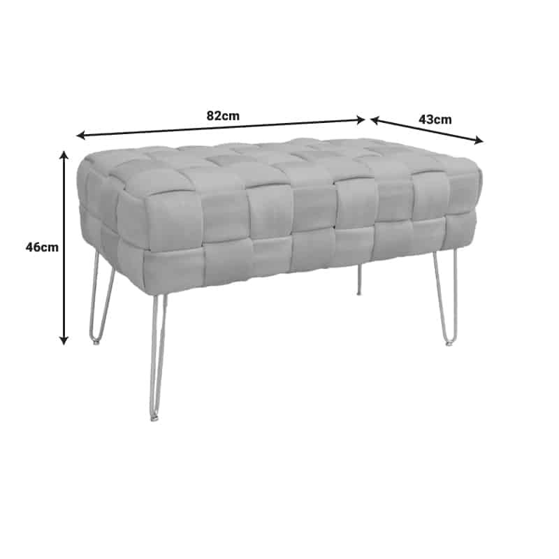 Σκαμπό Wenzo γκρι βελούδο 82x43x46εκ - Image 4