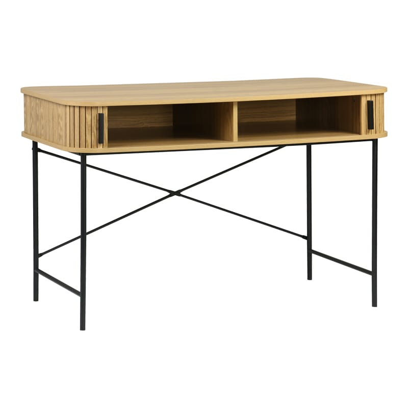 Κονσόλα Scandi MDF/Metal σε φυσική απόχρωση με μεταλλικά μαύρα πόδια 120x60x76,5εκ - Image 3
