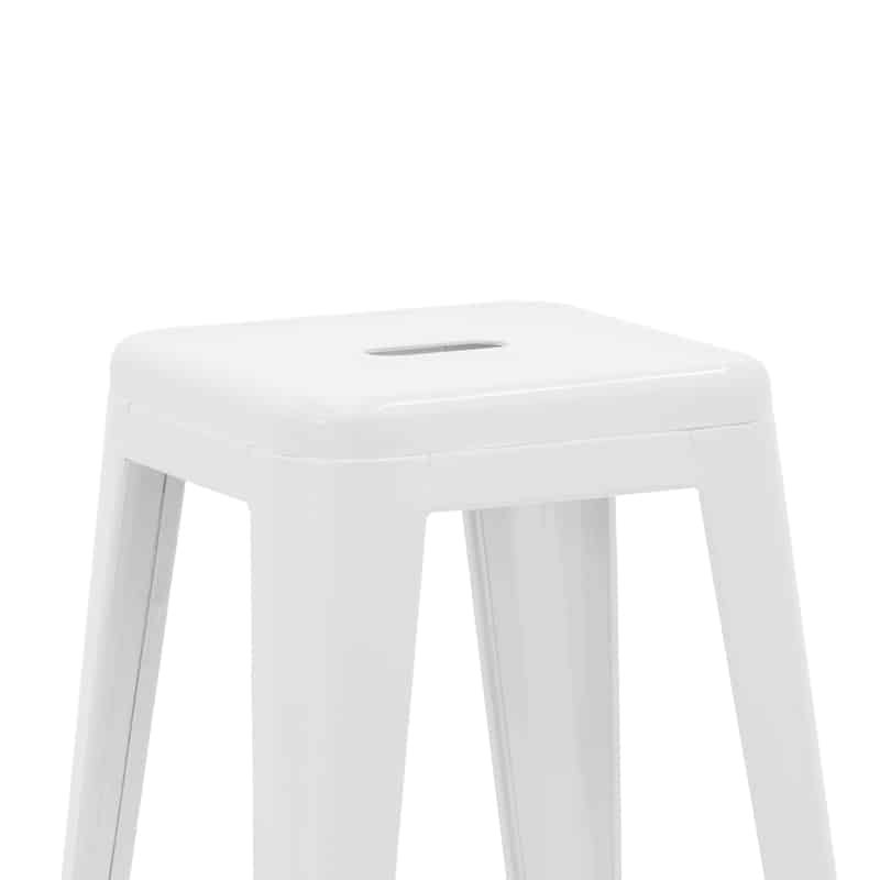 Σκαμπό μπαρ Utopia λευκό μέταλλο 42x42x76εκ - Image 3