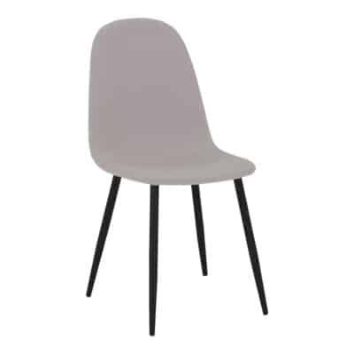 Καρέκλα Bella ύφασμα σε γκρι με πόδι μαύρο μέταλλο 43.5x52x89εκ