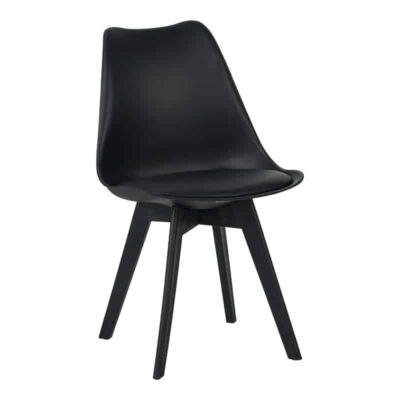 Καρέκλα Gaston I PP-PU σε μαύρη απόχρωση 53.5x48.5x81,5εκ