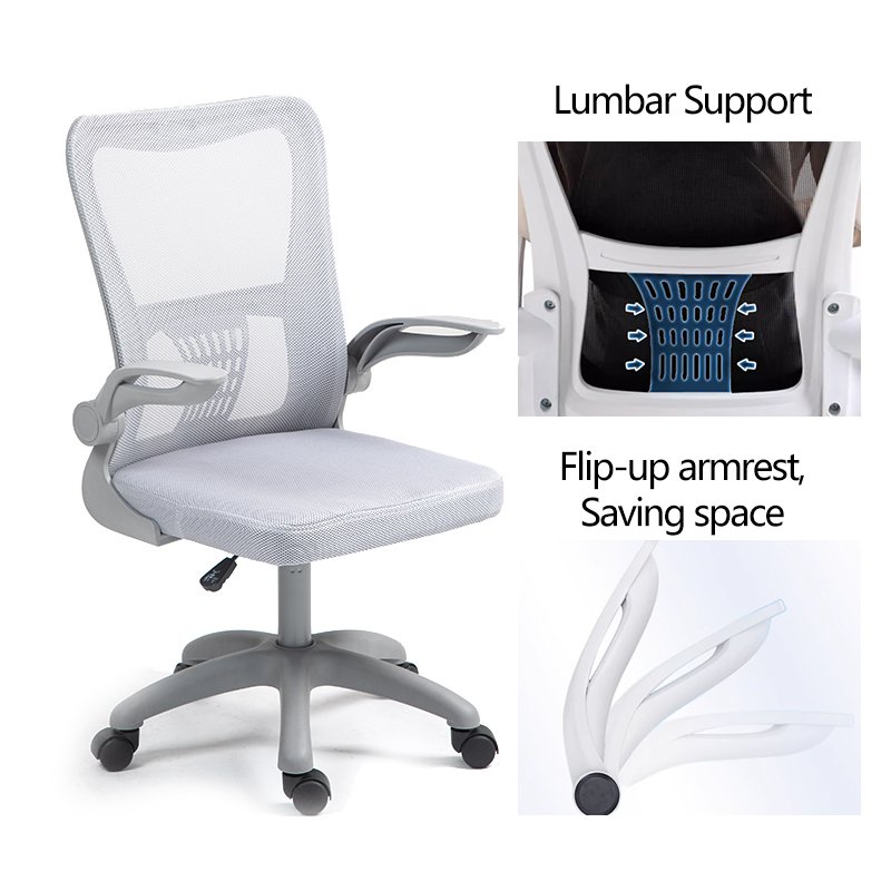 Καρέκλα γραφείου εργασίας Annalise mesh γκρι 57x53x100εκ - Image 2