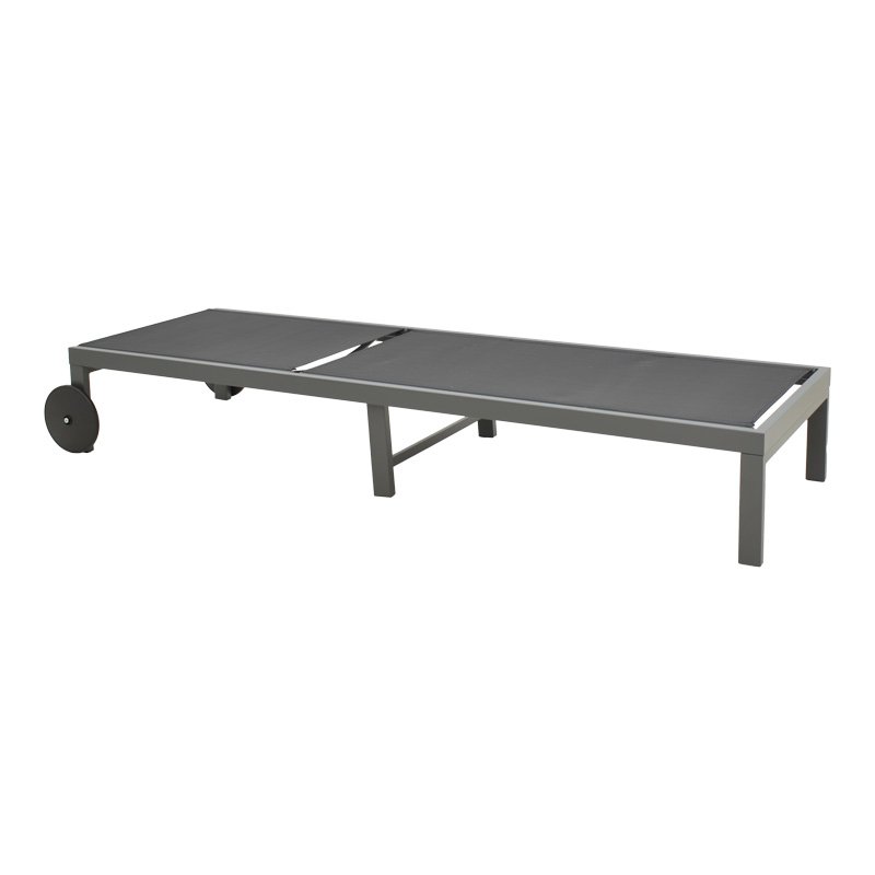 Ξαπλώστρα Mailo ανθρακί αλουμίνιο και textilene σε μαύρη απόχρωση 71x206x30εκ - Image 2