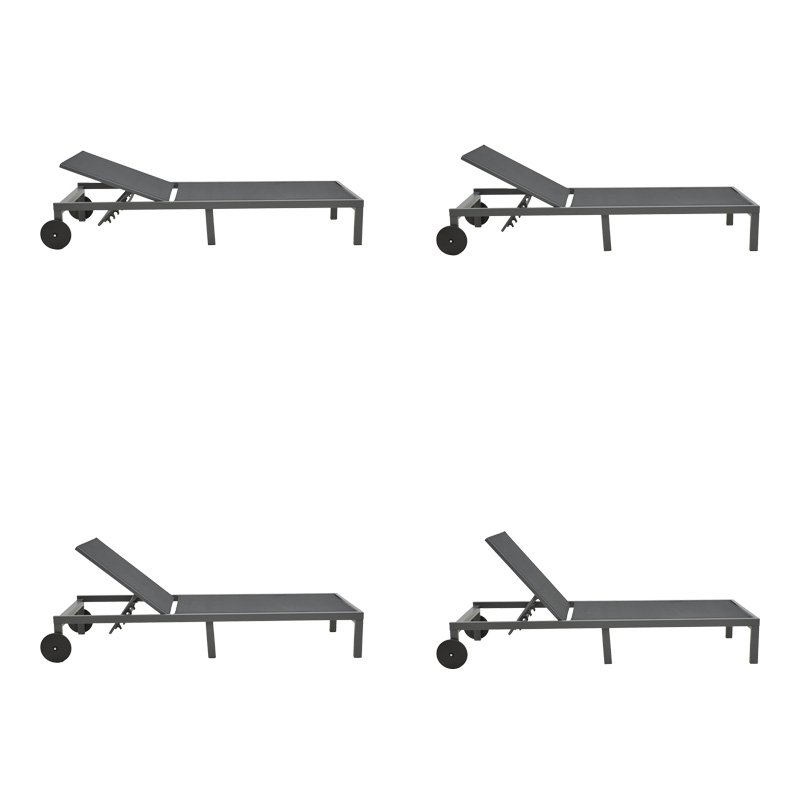 Ξαπλώστρα Mailo ανθρακί αλουμίνιο και textilene σε μαύρη απόχρωση 71x206x30εκ - Image 4