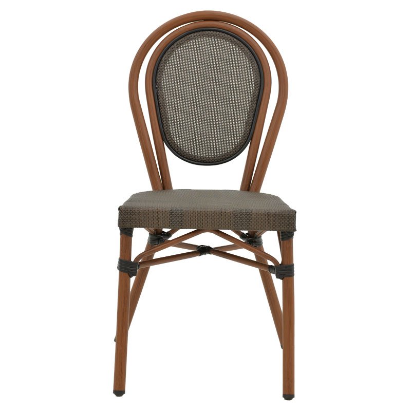 Καρέκλα Nacia καρυδί αλουμίνιο-γκρι textilene 45x59x85εκ - Image 4