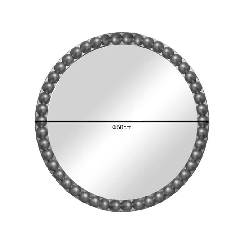 Καθρέπτης Mebel Inart ασημί pp Φ60x3.5εκ - Image 2