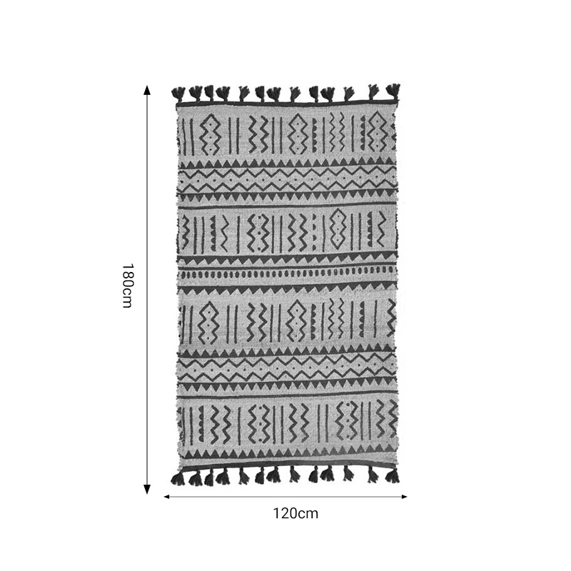 Χαλί Utrion Inart φυσικό-μαύρο γιούτα-βαμβάκι 120x180x1εκ - Image 3