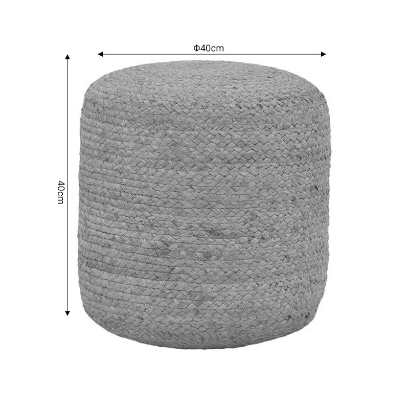 Σκαμπό Ovious Inart μπεζ 100% γιούτα 40x40x40εκ - Image 4