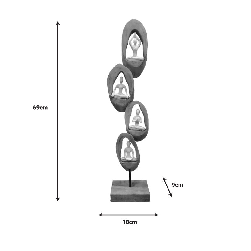 Επιτραπέζιο διακοσμητικό Yove Inart φυσικό μάνγκο ξύλο-μέταλλο 18x9x69εκ - Image 2