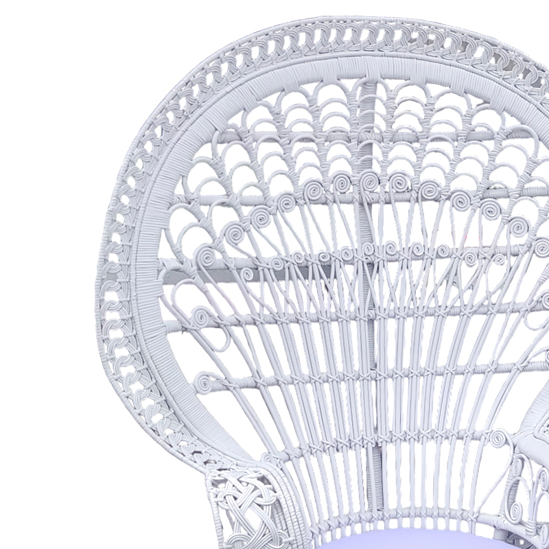 Πολυθρόνα Dorothy Inart με λευκό μαξιλάρι-λευκό rattan 115x57x150εκ - Image 2