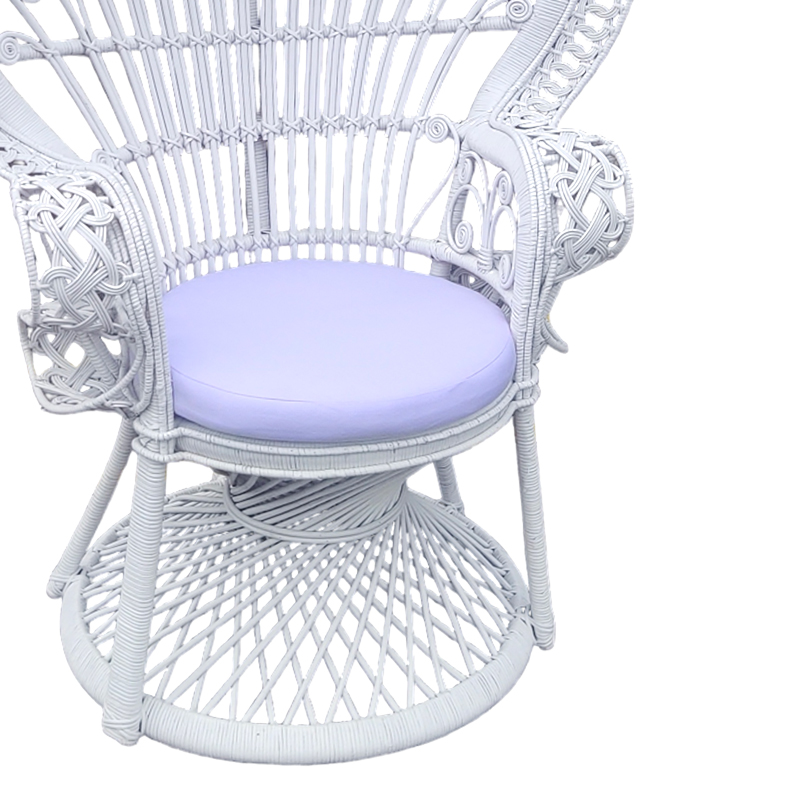 Πολυθρόνα Dorothy Inart με λευκό μαξιλάρι-λευκό rattan 115x57x150εκ - Image 3