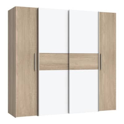 Ντουλάπα ρούχων Closet τετράφυλλη sonoma SONOMA-λευκό μελαμίνης 200x61.5x190.5εκ