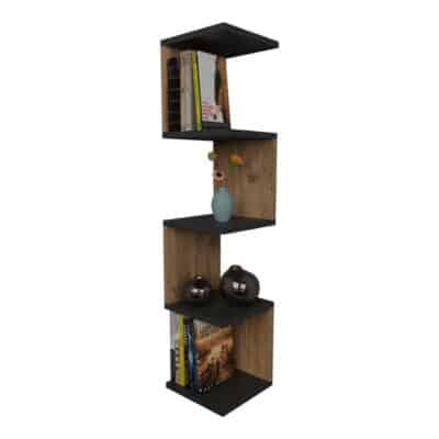 Ραφιέρα τοίχου Zigzag SONOMA-ανθρακί μελαμίνης 25x25x109εκ