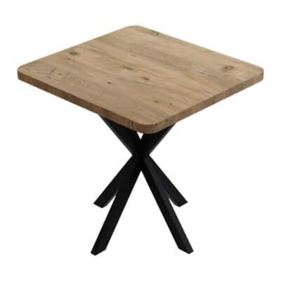 Τραπέζι Prestone SONOMA μελαμίνης-μαύρο μέταλλο 70x70x75εκ