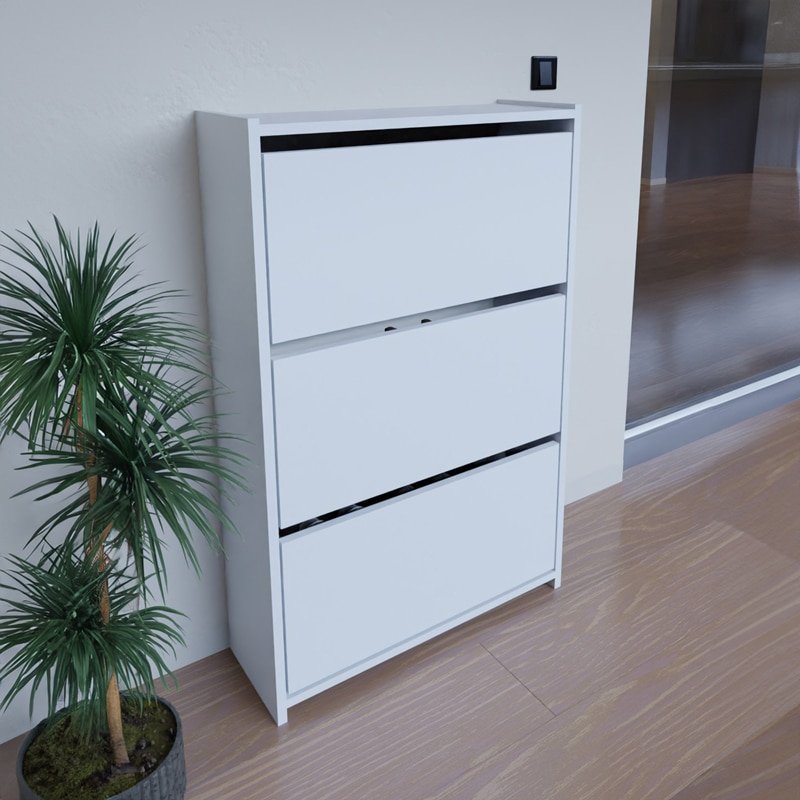 Παπουτσοθήκη Karol μελαμίνη σε λευκή απόχρωση 70x24x113εκ - Image 2