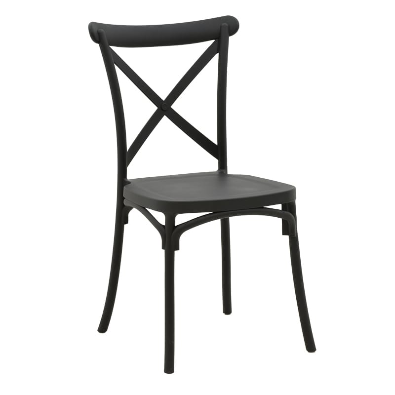 Καρέκλα Crossie pp σε ανθρακί απόχρωση 38x46.5x82εκ