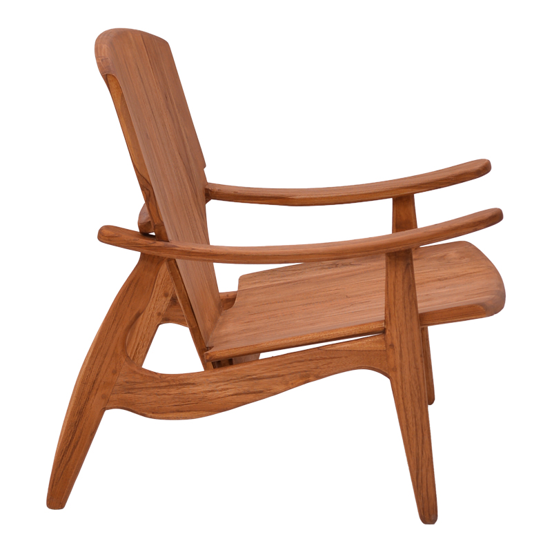 Πολυθρόνα Brazin φυσικό teak ξύλο 72x71x77εκ - Image 3