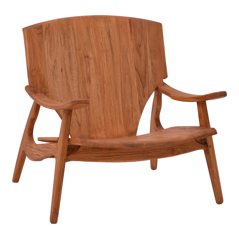 Πολυθρόνα Brazin φυσικό teak ξύλο 72x71x77εκ