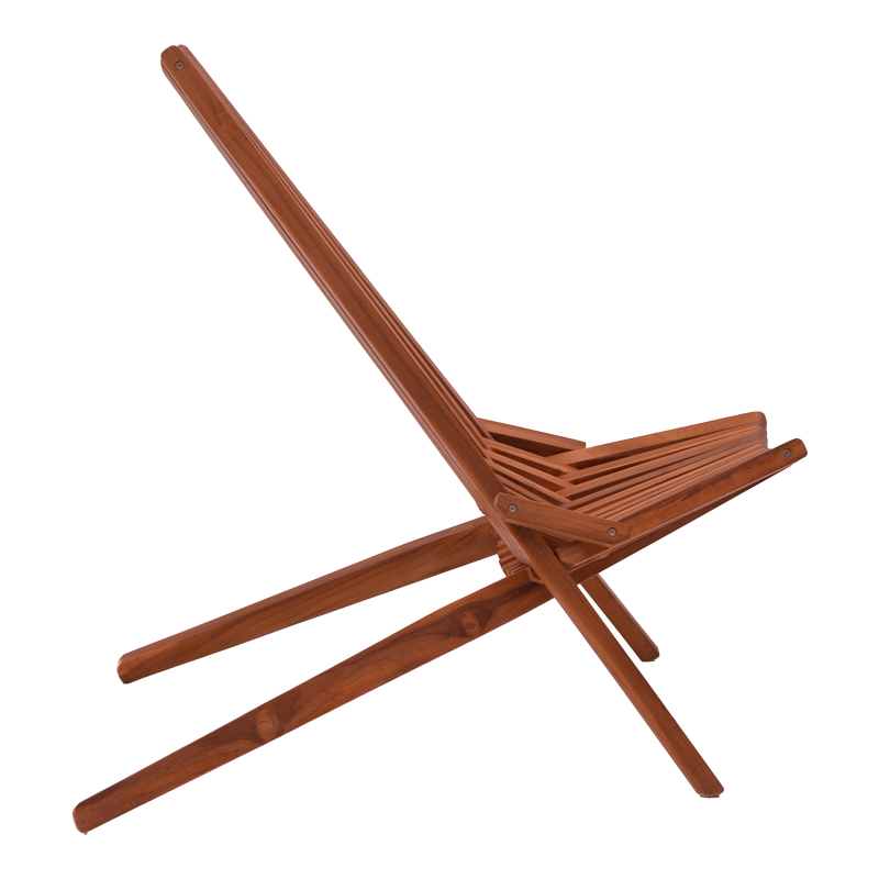 Πολυθρόνα Phoenox πτυσσόμενη φυσικό teak ξύλο 101x63x80εκ - Image 3