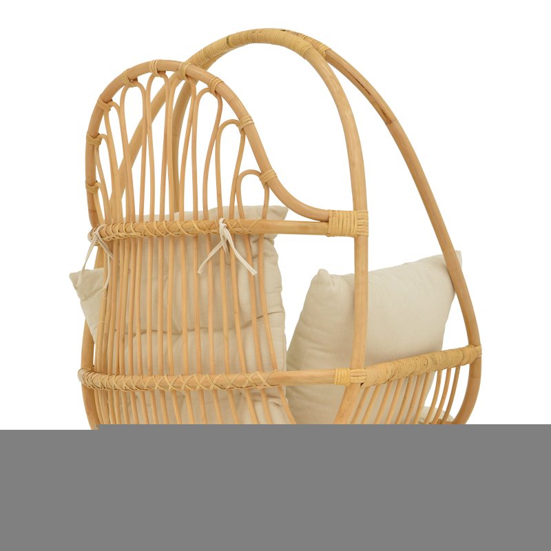 Κρεμαστή κούνια Jorg φυσικό rattan-κρεμ μαξιλάρι 80x59x105εκ - Image 2
