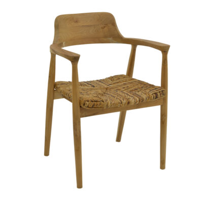 Πολυθρόνα Denverone φυσικό teak ξύλο και banana rope 57x54x79εκ