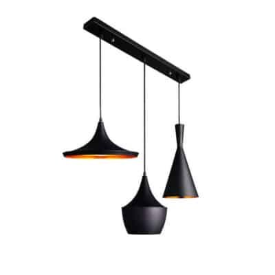 Φωτιστικό οροφής τρόφωτο Latren Ι μαύρο-χρυσό μέταλλο 84x30x100εκ