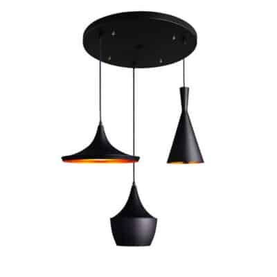 Φωτιστικό οροφής τρόφωτο Latren ΙΙ μαύρο-χρυσό μέταλλο 50x50x100εκ