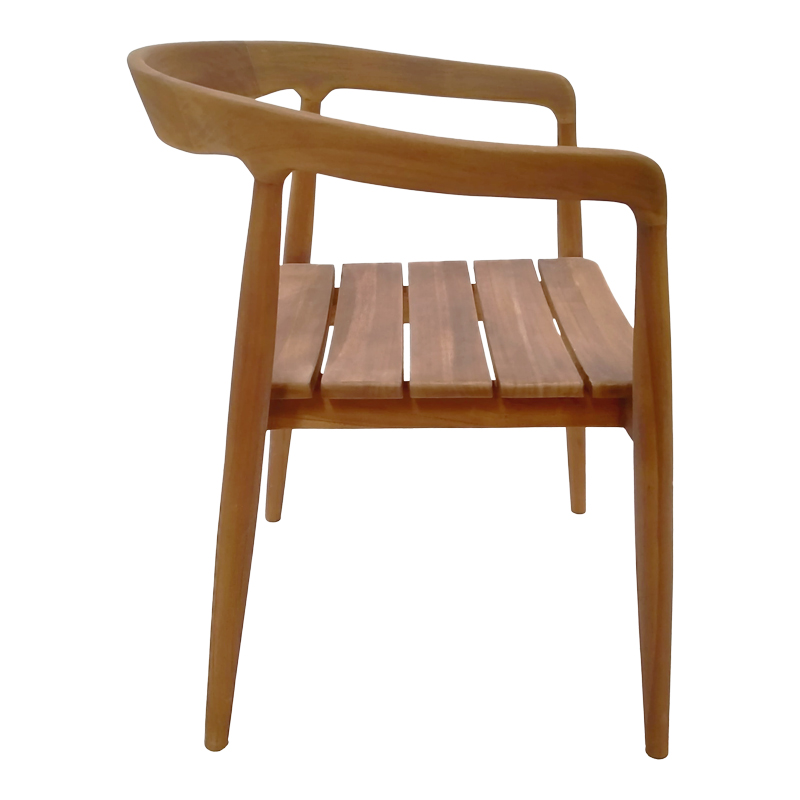 Πολυθρόνα Noody teak ξύλο σε φυσική απόχρωση 62x55x75εκ - Image 3