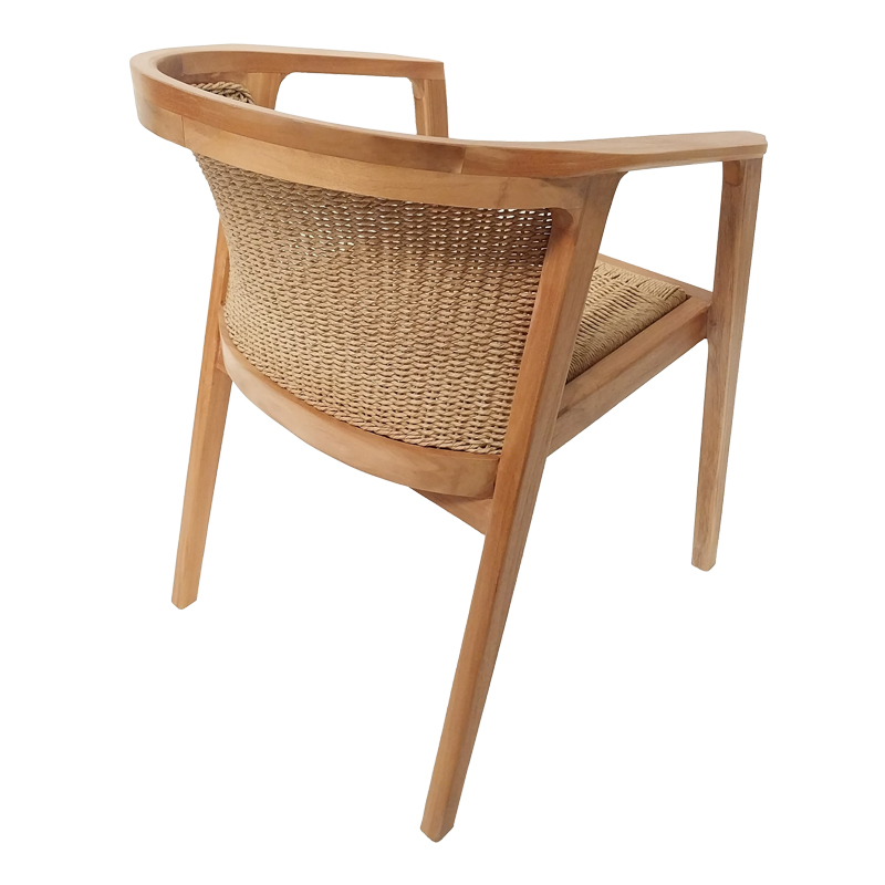 Πολυθρόνα Granny teak wood και συνθετικό σχοινί σε φυσική απόχρωση 60x60x82εκ - Image 2