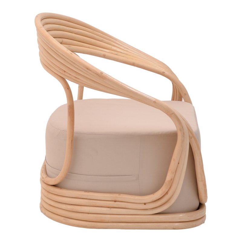 Πολυθρόνα Radictive rattan σε φυσική απόχρωση με μπεζ μαξιλάρι 88x57x73εκ - Image 3