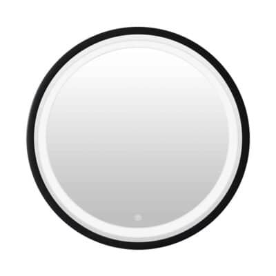 Καθρέπτης Led Goslyn Inart σε μαύρη απόχρωση Φ55.4x4.5εκ