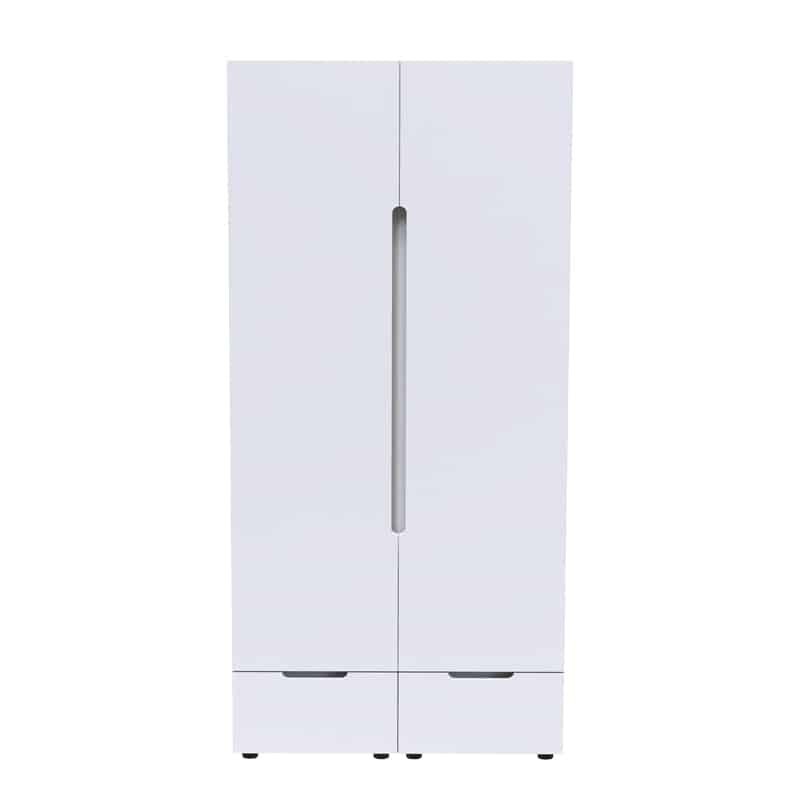 Ντουλάπα δίφυλλη Afina mdf σε λευκή glossy απόχρωση 100x57x213εκ - Image 4